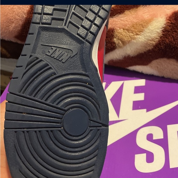 Nike dunks by any mean supreme dunk high blue navy red size9 used a couple times - Picture 5 of 10